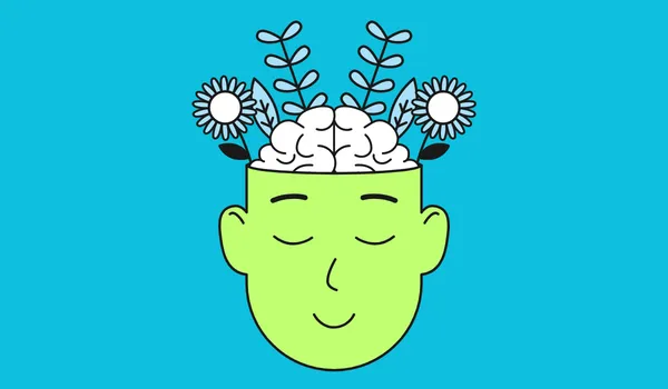 Brain and mental health connection illustration showing cognitive wellness
